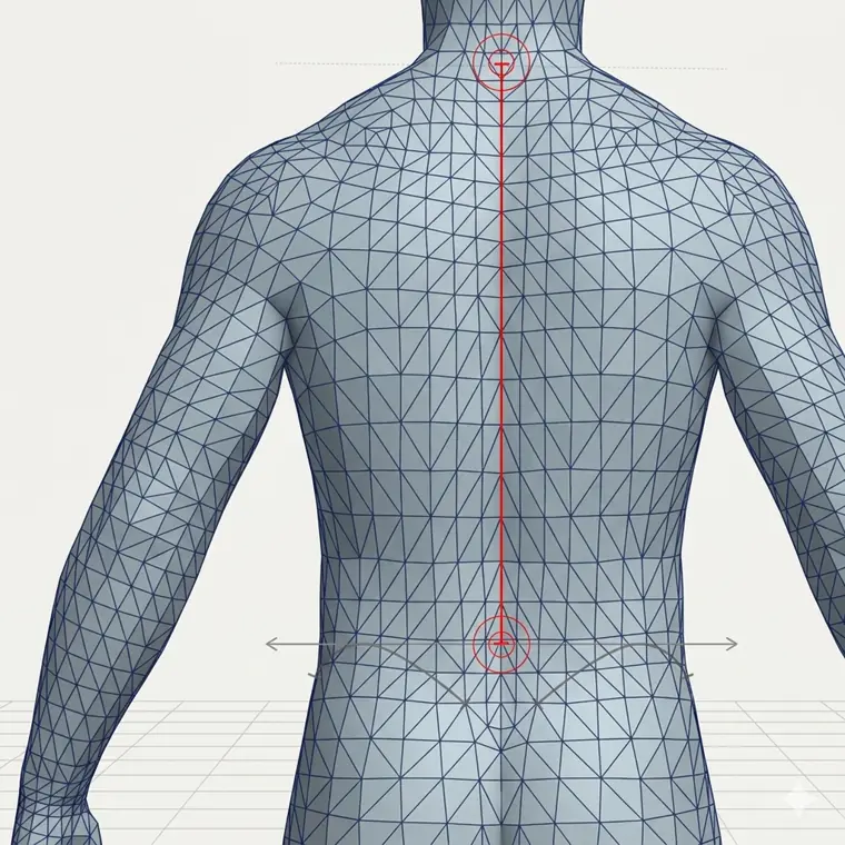 Torso height neck to waist measurement